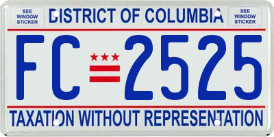 DC license plate FC2525