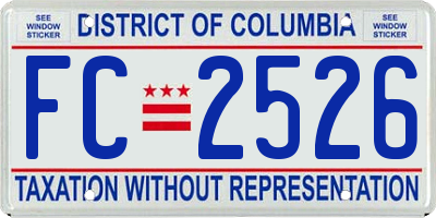 DC license plate FC2526