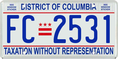 DC license plate FC2531