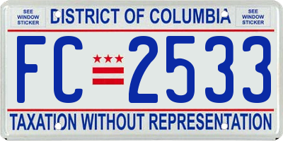 DC license plate FC2533