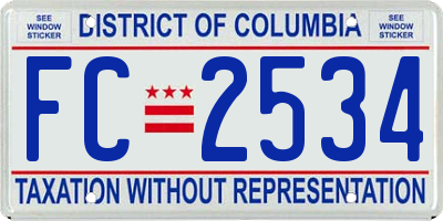 DC license plate FC2534