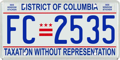 DC license plate FC2535