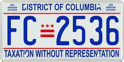 DC license plate FC2536