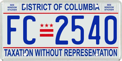 DC license plate FC2540