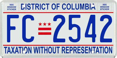 DC license plate FC2542