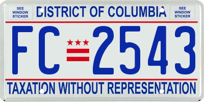 DC license plate FC2543