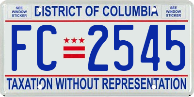 DC license plate FC2545