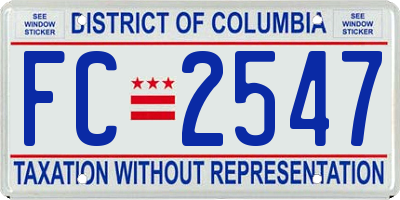 DC license plate FC2547