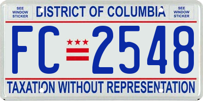 DC license plate FC2548