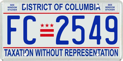 DC license plate FC2549