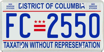 DC license plate FC2550