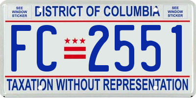 DC license plate FC2551