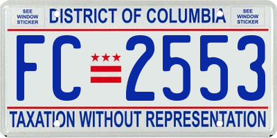 DC license plate FC2553