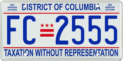 DC license plate FC2555