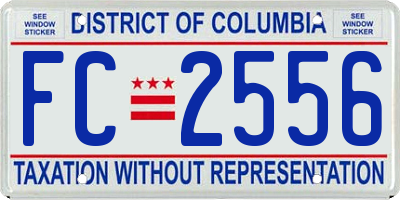 DC license plate FC2556