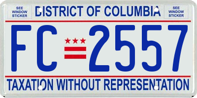 DC license plate FC2557