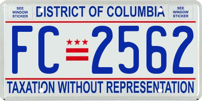 DC license plate FC2562