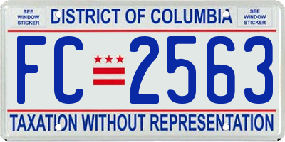 DC license plate FC2563