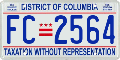 DC license plate FC2564