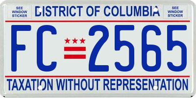 DC license plate FC2565