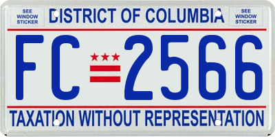 DC license plate FC2566