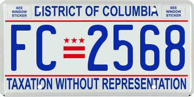 DC license plate FC2568