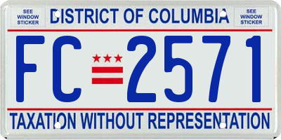 DC license plate FC2571