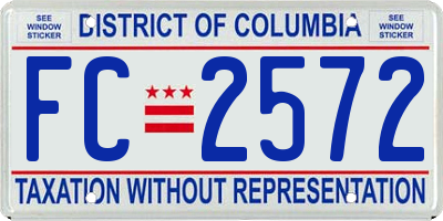 DC license plate FC2572