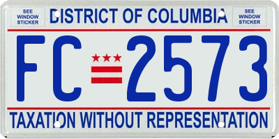 DC license plate FC2573