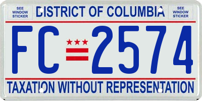 DC license plate FC2574