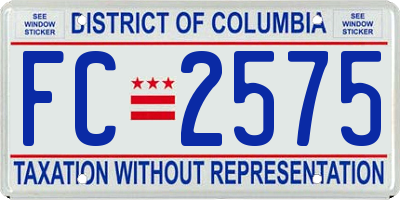 DC license plate FC2575