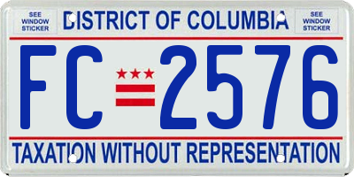 DC license plate FC2576