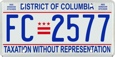 DC license plate FC2577