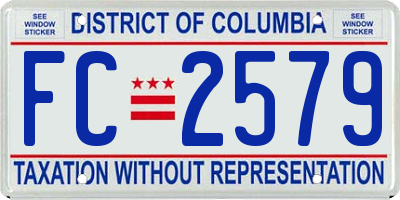 DC license plate FC2579