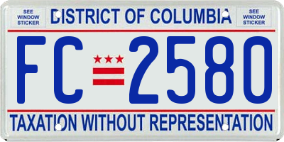 DC license plate FC2580