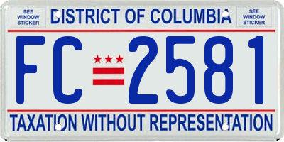 DC license plate FC2581