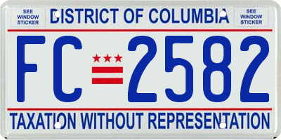 DC license plate FC2582