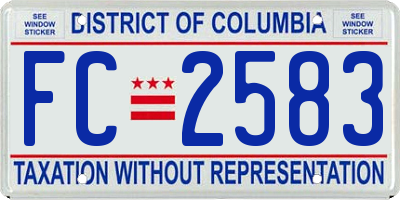 DC license plate FC2583