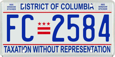 DC license plate FC2584