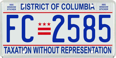 DC license plate FC2585