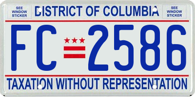 DC license plate FC2586