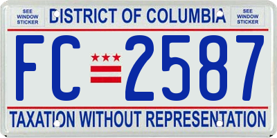 DC license plate FC2587