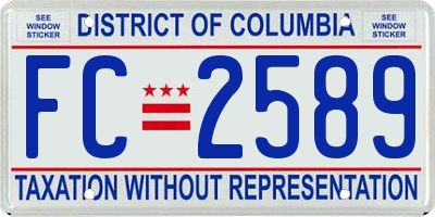 DC license plate FC2589