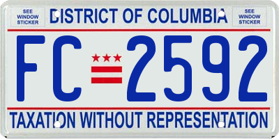 DC license plate FC2592