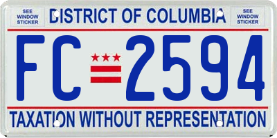 DC license plate FC2594