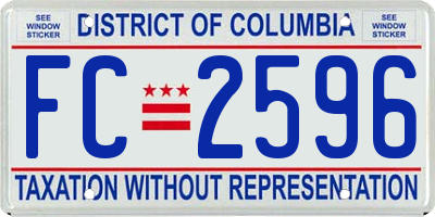 DC license plate FC2596