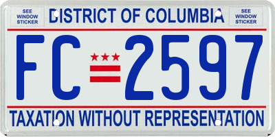 DC license plate FC2597