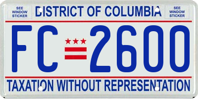 DC license plate FC2600