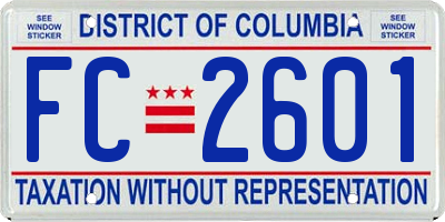 DC license plate FC2601