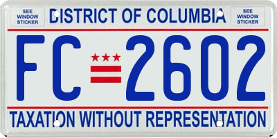 DC license plate FC2602